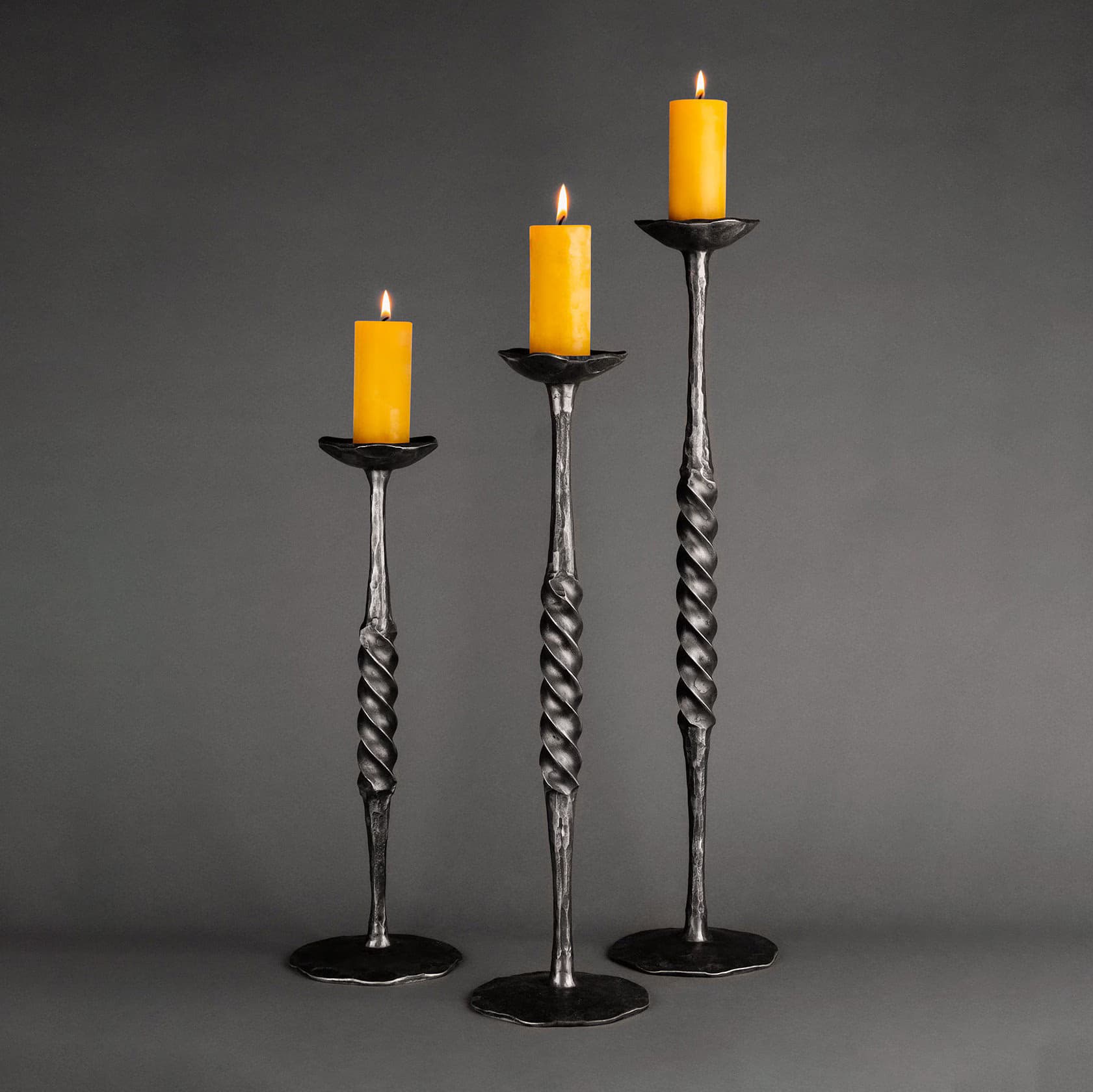 Forged Iron Candle Holder