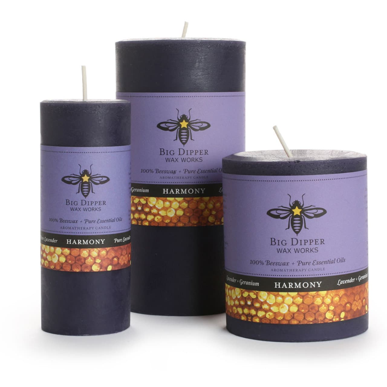 Lavender Beeswax Pillar Candles